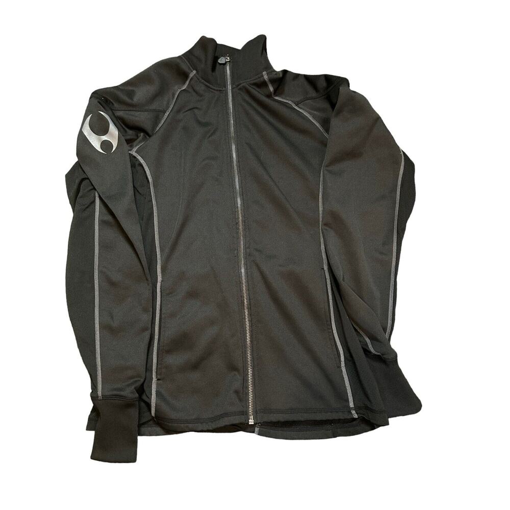 HYLETE Full Zip‎ Jacket Mens Small Black Running Pockets Mesh Sides and Back